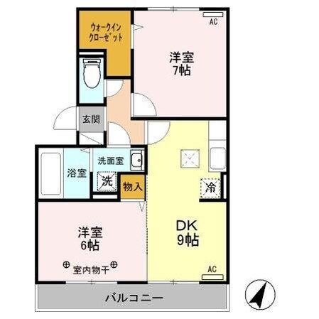 ヴィラ フォレスタ　Ａ (高崎市棟高町)の物件間取画像